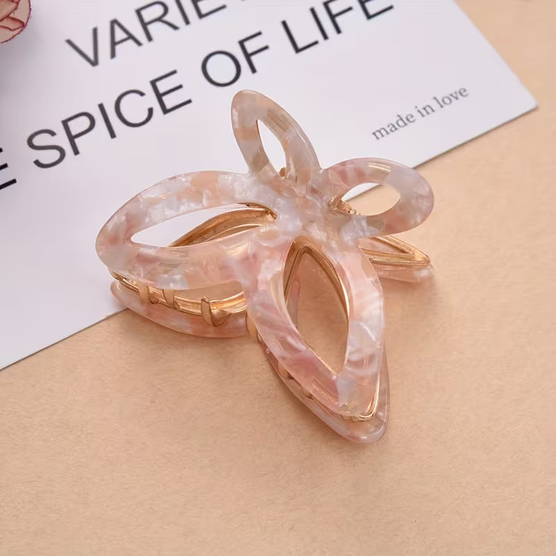 Pink Butterfly Hair Claw Clip