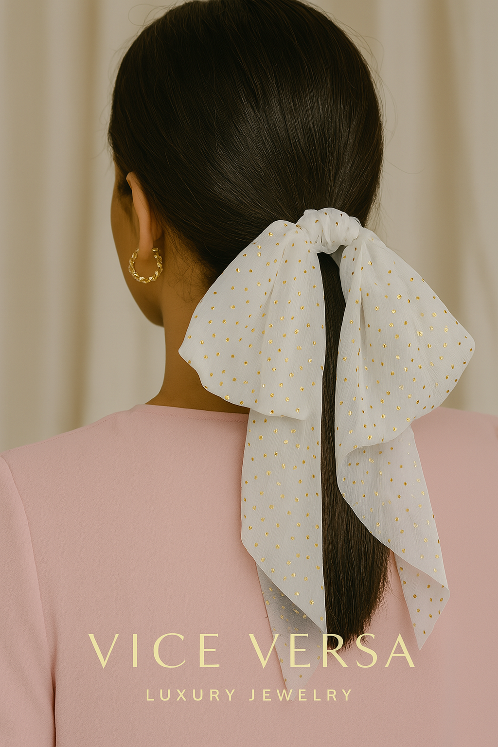 Satin Knotted Bow Hair Tie Scarf Scrunchies