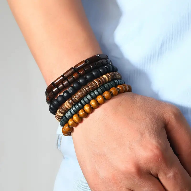 Men's Wood Bead Bracelet