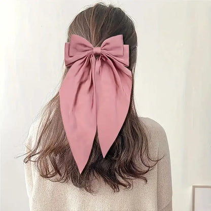 Pinza para el pelo con lazo grande y serpentina larga con forma de pico de pato, accesorio elegante y dulce para el pelo 