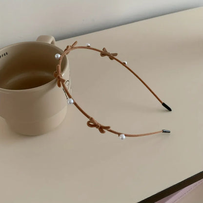 Zinc Alloy Bow Headband - Coffee