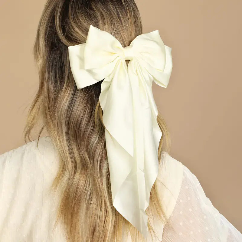 Pinza para el pelo con lazo grande y serpentina larga con forma de pico de pato, accesorio elegante y dulce para el pelo 