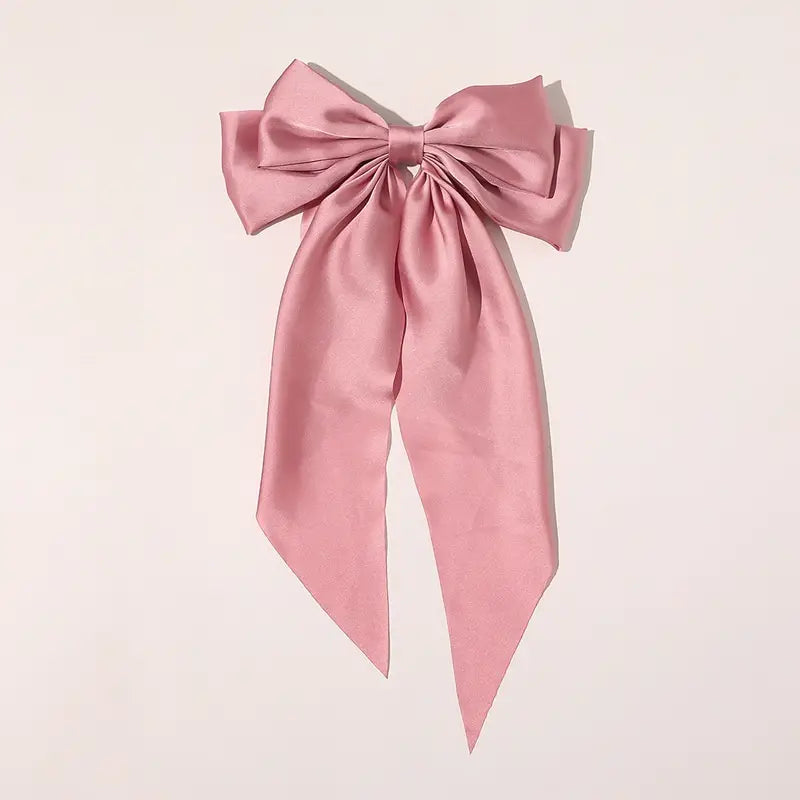 Pinza para el pelo con lazo grande y serpentina larga con forma de pico de pato, accesorio elegante y dulce para el pelo 