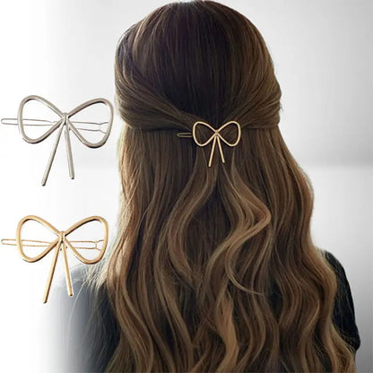 Gold Bow-Shaped Hair Clip