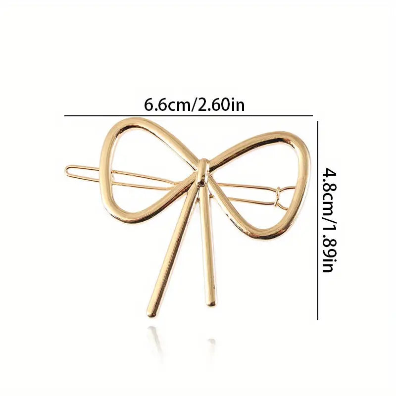 Gold Bow-Shaped Hair Clip