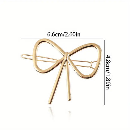 Gold Bow-Shaped Hair Clip