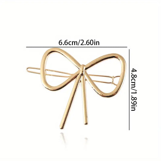 Gold Bow-Shaped Hair Clip