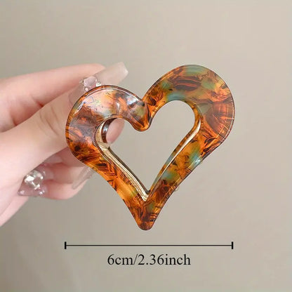 Elegant Heart Hair Claw Clip
