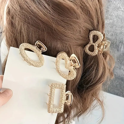 Pavé Crystal Geometric Hair Clip Set - Gold