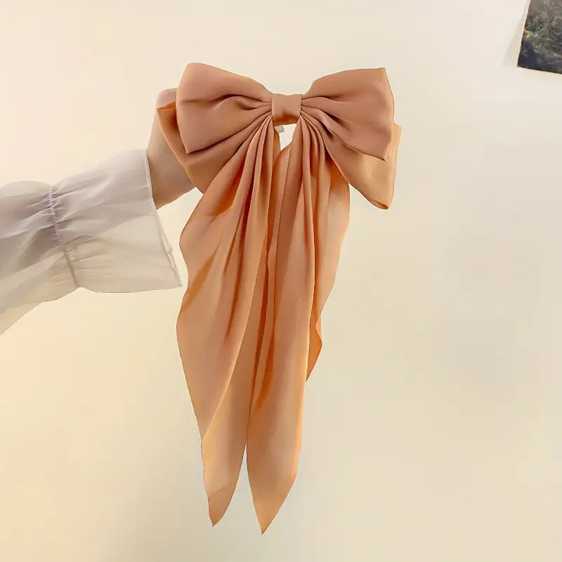 Pinza para el pelo con lazo grande y serpentina larga con forma de pico de pato, accesorio elegante y dulce para el pelo 