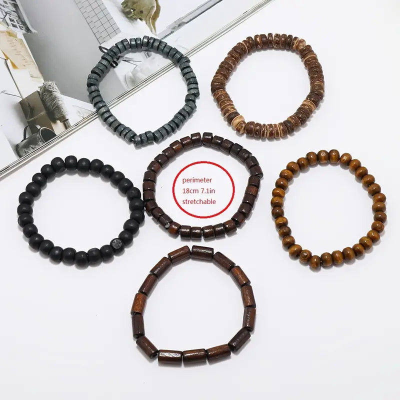 Men's Wood Bead Bracelet