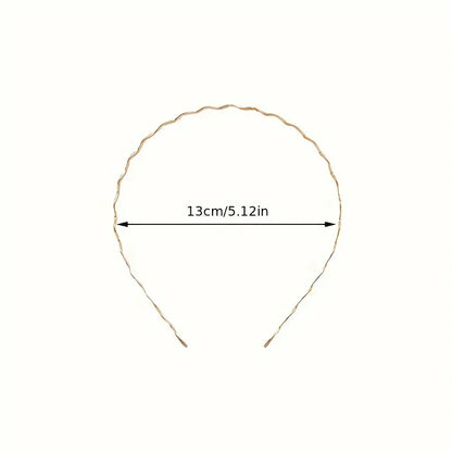 Minimalist Vintage Bright Golden Wavy Headbands