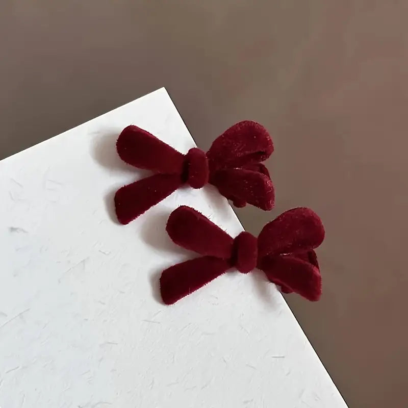 Small Bow Velvet Hair Clip