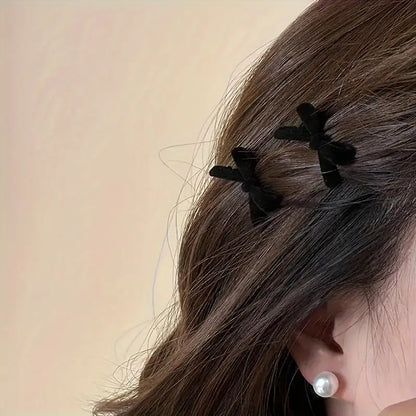 Small Bow Velvet Hair Clip