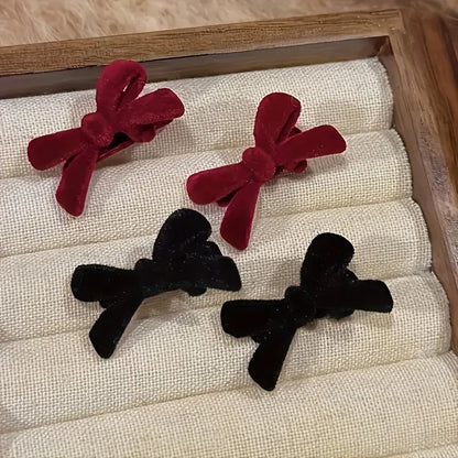Small Bow Velvet Hair Clip