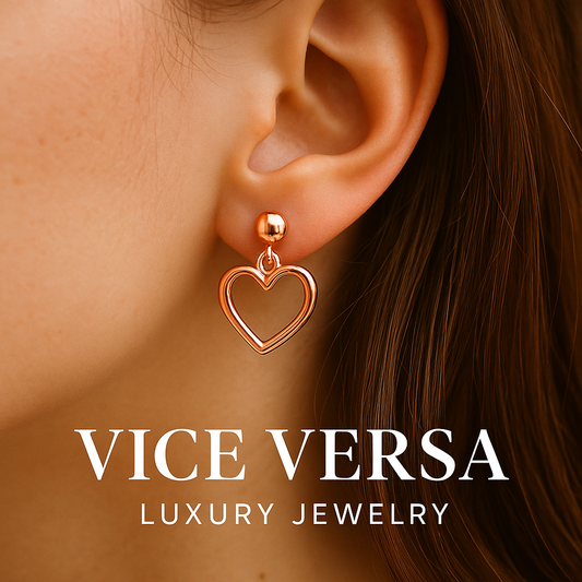 Heart Earrings Rose Gold Plated