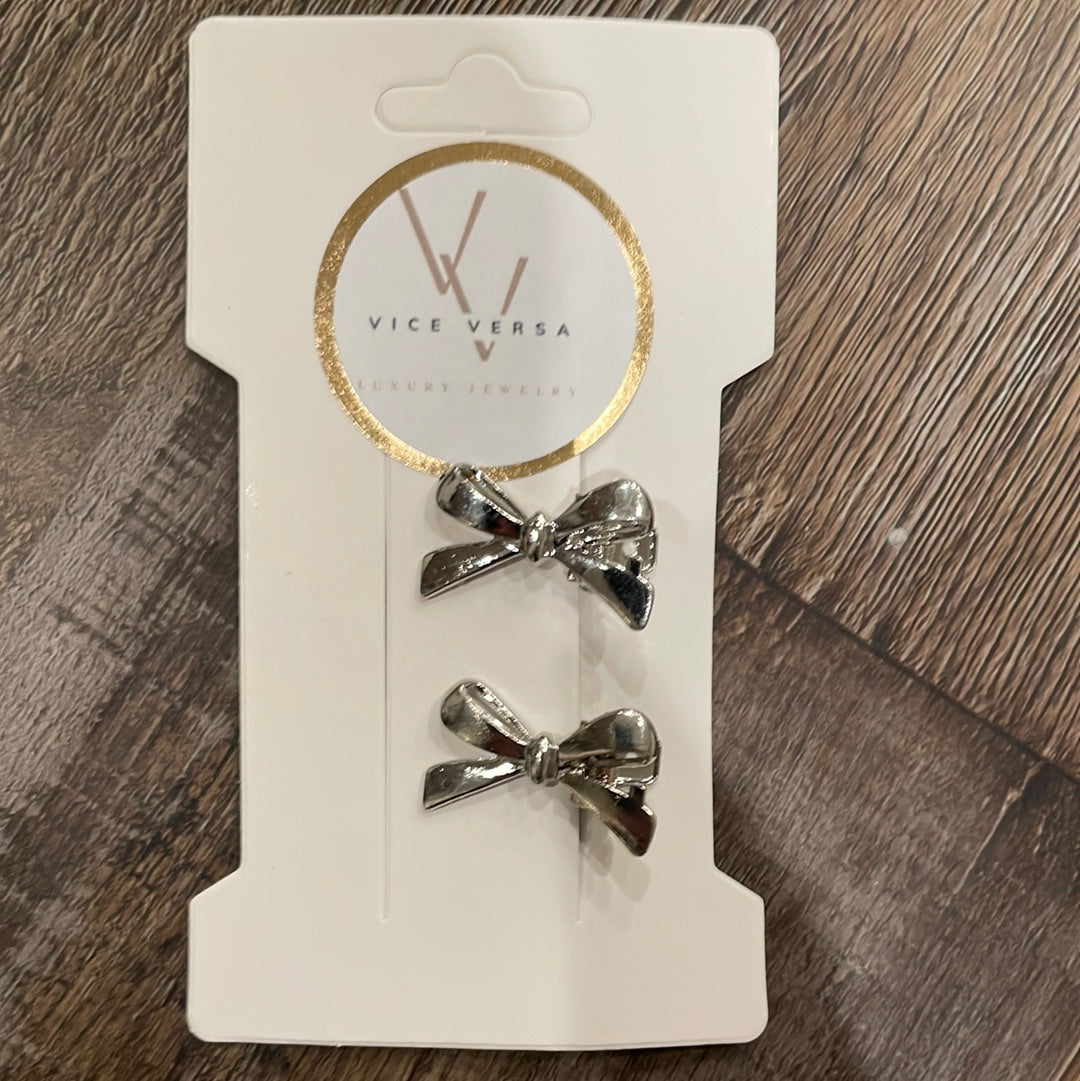 Mini pinzas para el pelo con forma de lazo 