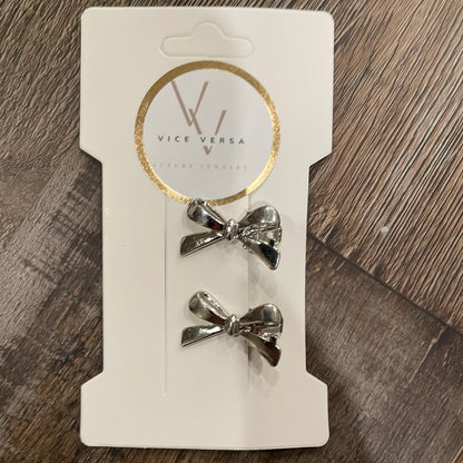 Mini pinzas para el pelo con forma de lazo 