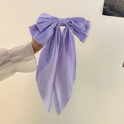 Pinza para el pelo con lazo grande y serpentina larga con forma de pico de pato, accesorio elegante y dulce para el pelo 