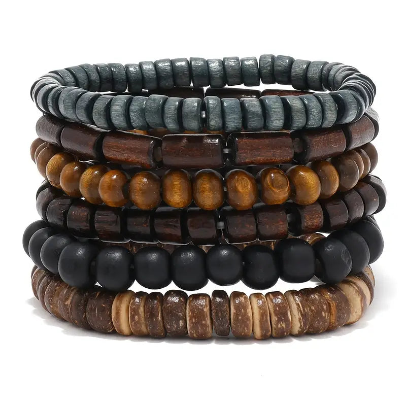 Men's Wood Bead Bracelet
