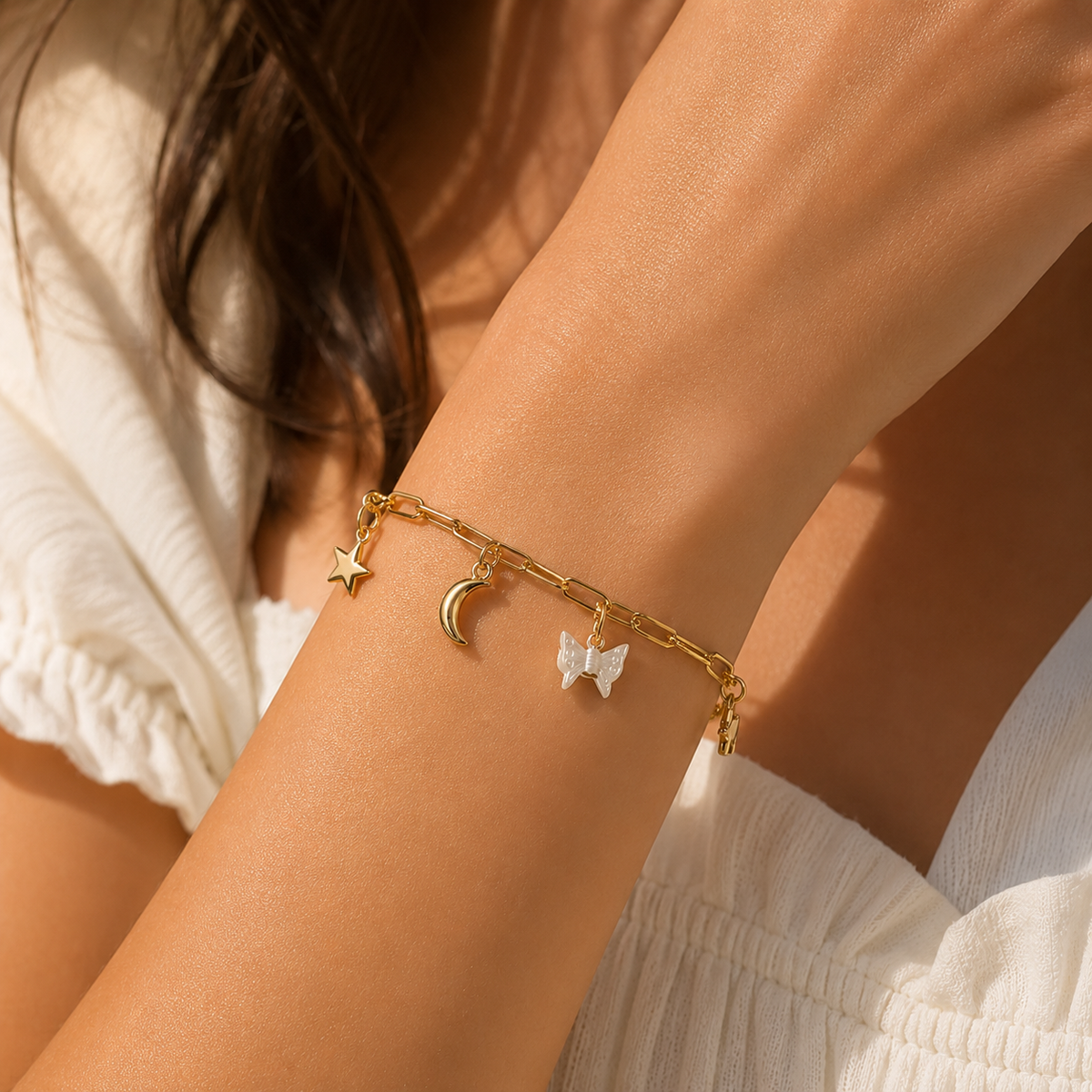 Charm Bracelet Gold Plated 24K