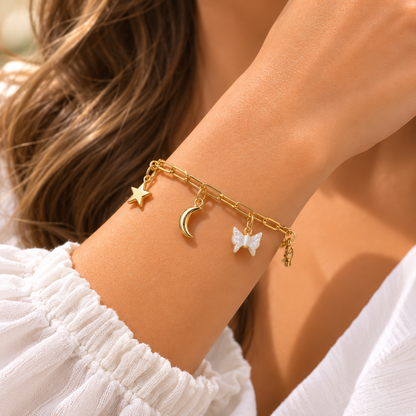 Charm Bracelet Gold Plated 24K