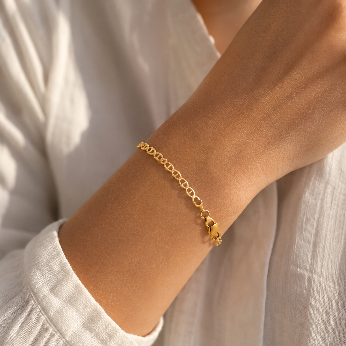 Cuban- Gucci & Mariner Bracelet Gold Filled  18K