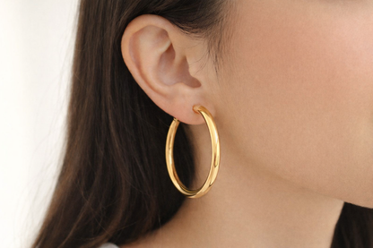 Endless Large Hoops Earrings Gold Filled 18K