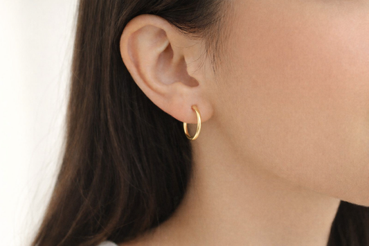 Endless Small Hoops Earrings Gold Filled 18K