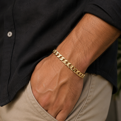 Men’s bracelet Thick Gold Plated 24K