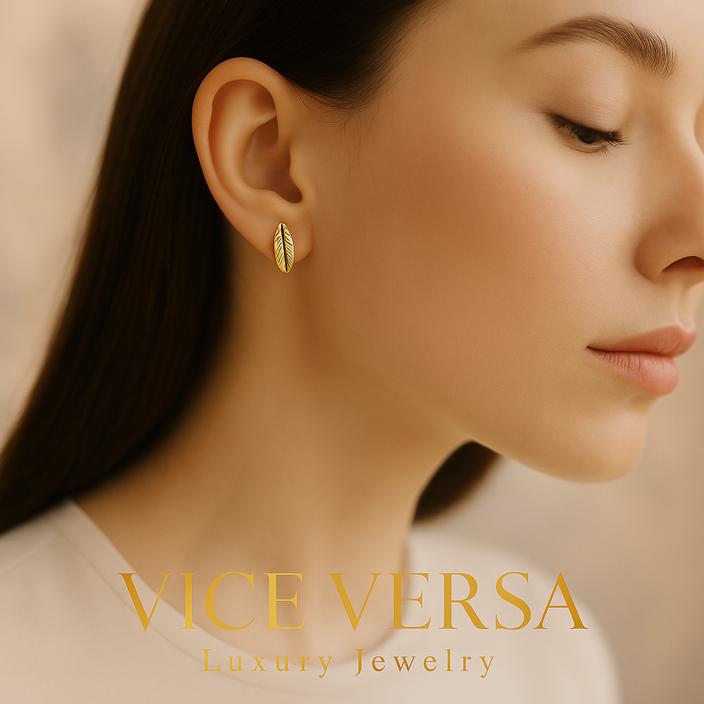 Leaf Earrings 24K Gold Plated