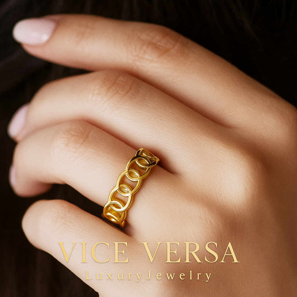 Braided Band Ring Gold Plated 24K