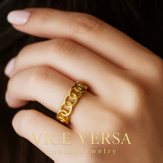 Braided Band Ring Gold Plated 24K