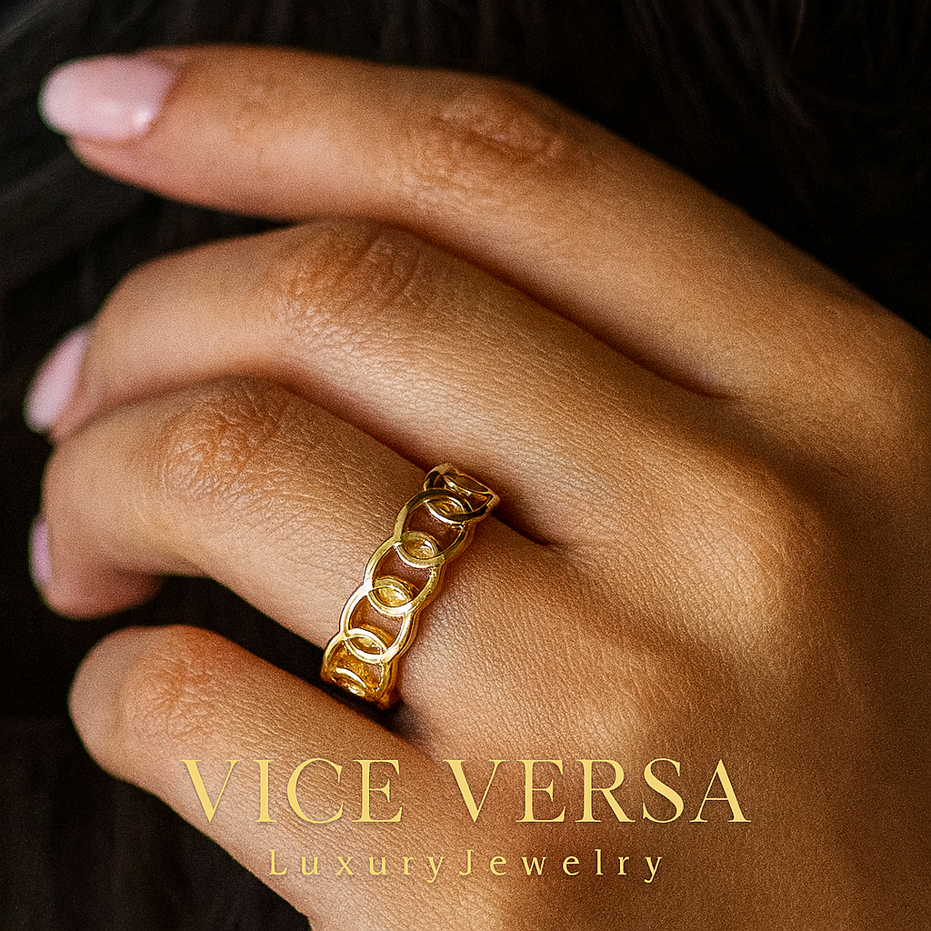 Braided Band Ring Gold Plated 24K