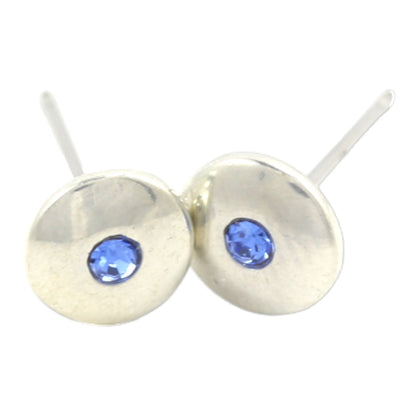 PENDIENTES PLATA BAÑADOS CIRCONITA AZUL PEQUEÑA