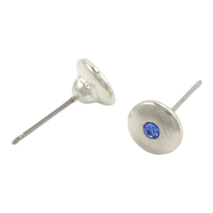 PENDIENTES PLATA BAÑADOS CIRCONITA AZUL PEQUEÑA