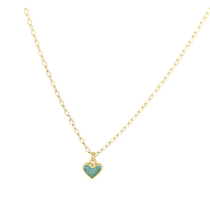 Collar de corazón azul hecho a mano