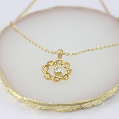 Flower Necklace Real Gold Plated