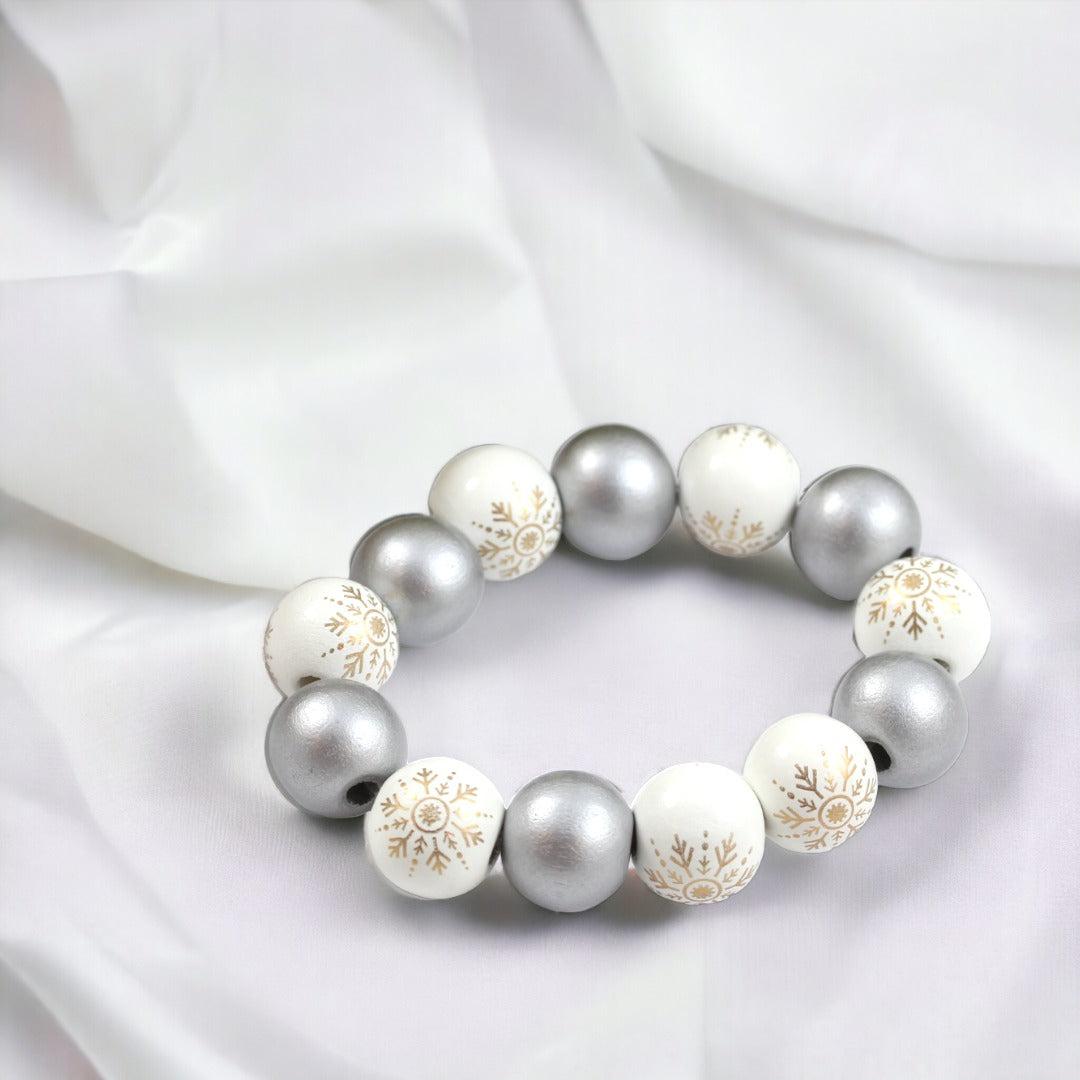 Pulsera de cuentas navideñas de 16 mm