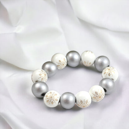 Pulsera de cuentas navideñas de 16 mm