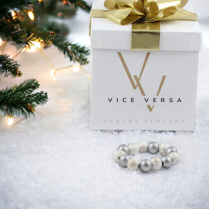 Pulsera de cuentas navideñas de 16 mm