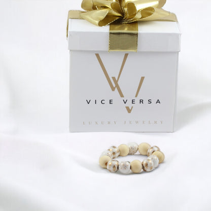 Pulsera de cuentas navideñas de 16 mm