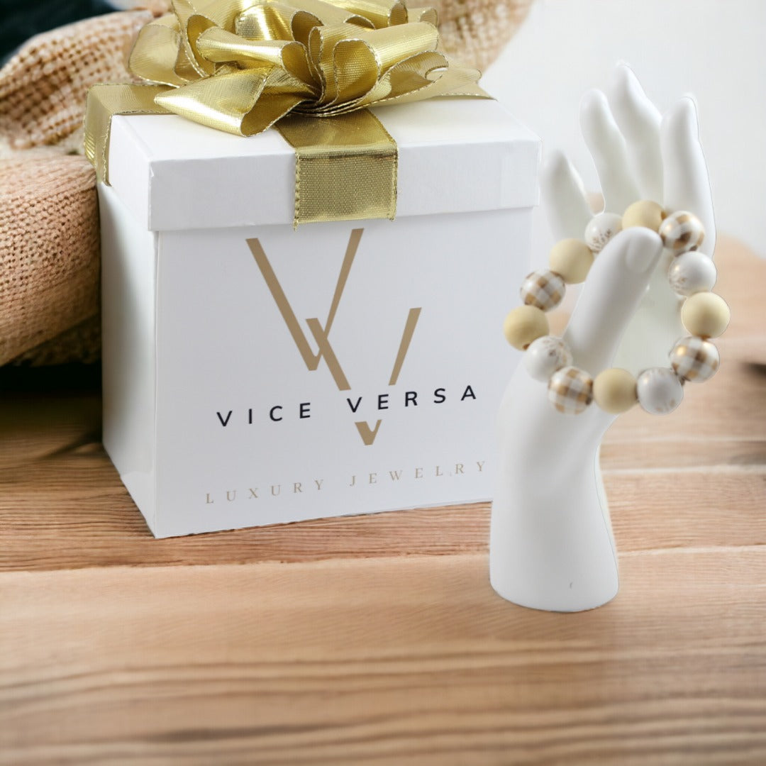 Pulsera de cuentas navideñas de 16 mm