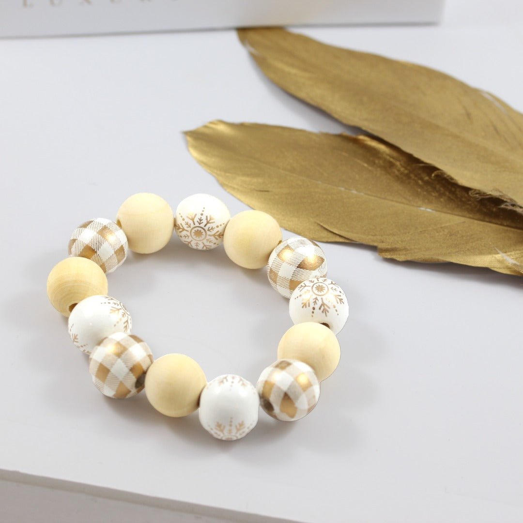 Pulsera de cuentas navideñas de 16 mm