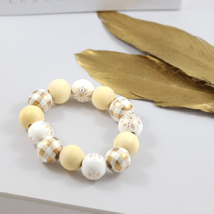 Pulsera de cuentas navideñas de 16 mm