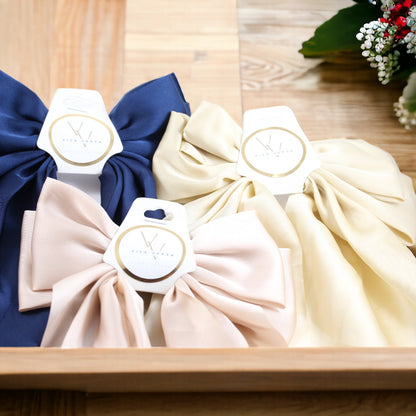 Satin Bow Tie Hair Clip Medium