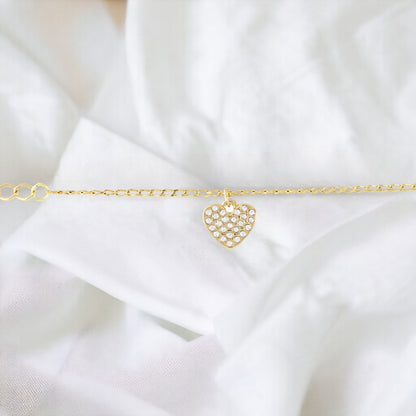 Heart Bracelet Gold Plated 24K Handmade