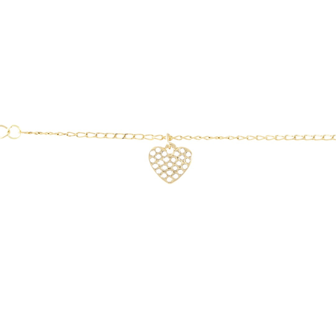 Heart Bracelet Gold Plated 24K Handmade