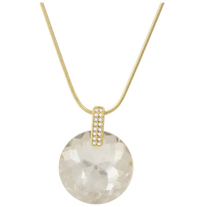 Long Necklace Big Stone Gold Plated 24K