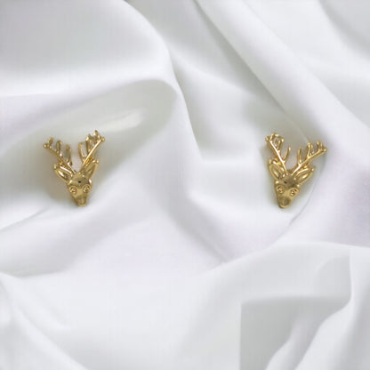 Deer stud earring Gold Plated
